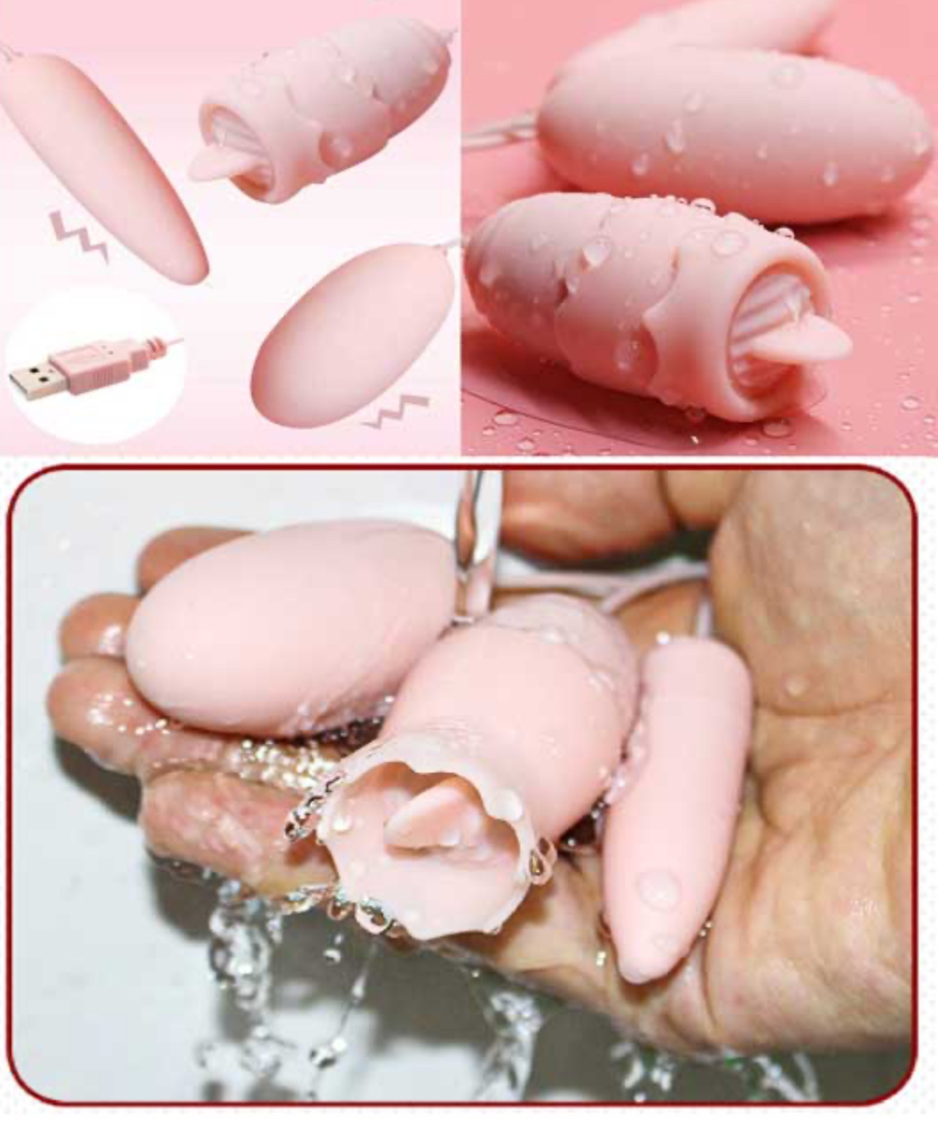 Trứng rung tình yêu trái tim 3 đầu liếm, rung cực mạnh 3