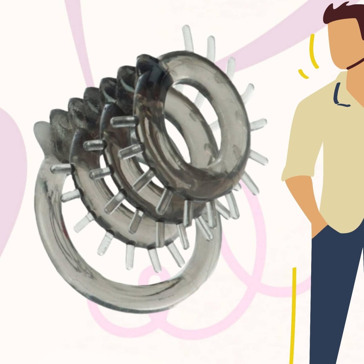 Vòng đeo dương vật gai mềm có quai bừu 6