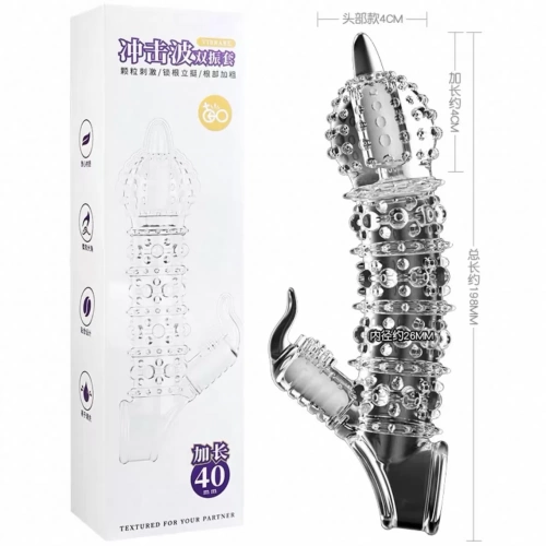 Bao cao su donzen có nhánh rung 2 đầu gai lớn quai đeo bừu