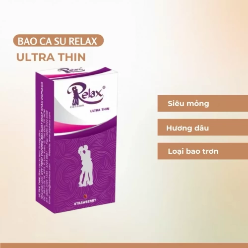 Bao caosu Relax Ultra Thin Trơn Hương Dâu H12