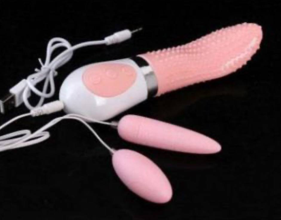 Lưỡi rung liếm massa âm đạo kèm 2 trứng rung siêu kích thích 8
