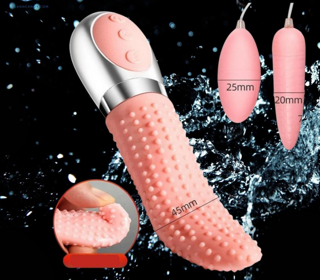 Lưỡi rung liếm massa âm đạo kèm 2 trứng rung siêu kích thích 7