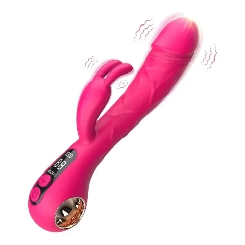 Máy massage điểm G- 2 nhánh rung kích thích Rabbit màn hình LED