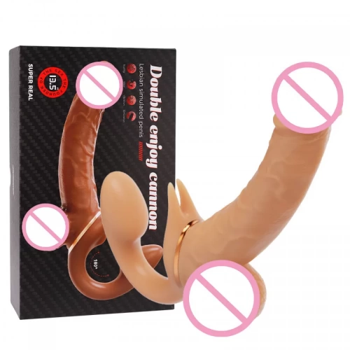 Dương 2 đầu có bìu uốn cong rung thụt cực khoái 