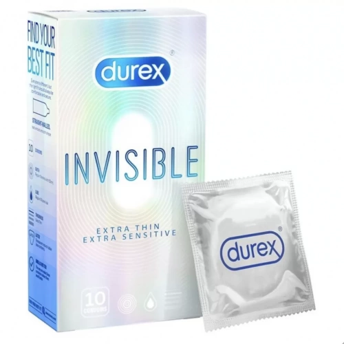 Bao cao su Durex invisible 10 cái siêu mỏng
