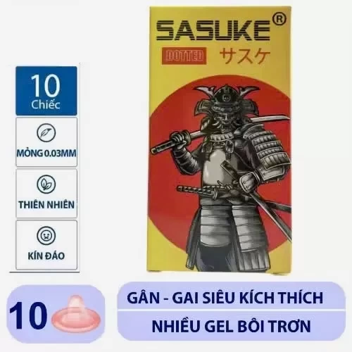 Bao cao su SASUKE Vàng Chiến binh Gân-Gai siêu kích thích