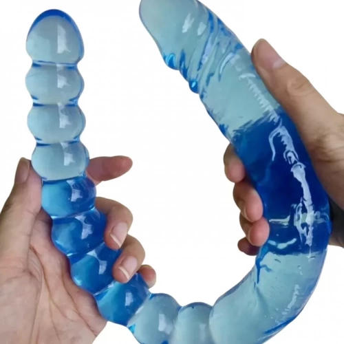 Dương vật giả 2 đầu trong suốt mềm mại