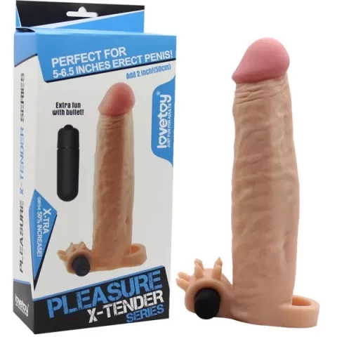 Bao cao su đôn dên rung gốc Pleasure X-Tender có quai đeo 